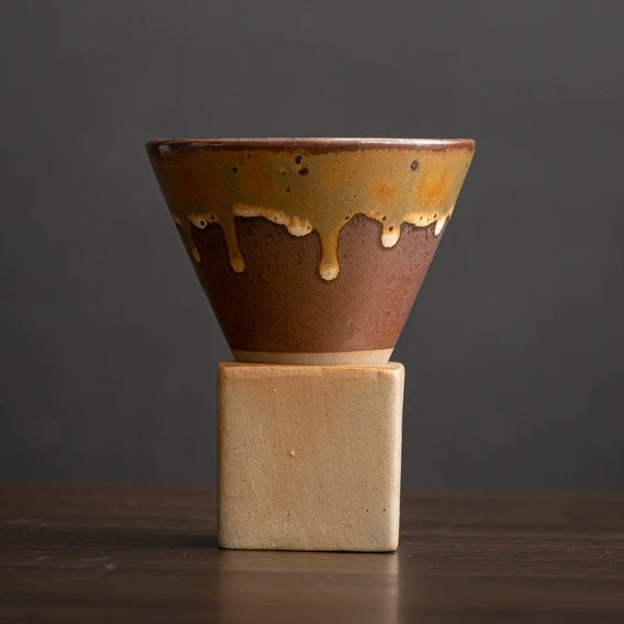 The Obelisk Wabi-Sabi Latte Art Cup 180ml : Ochre Yellow - Seekcase