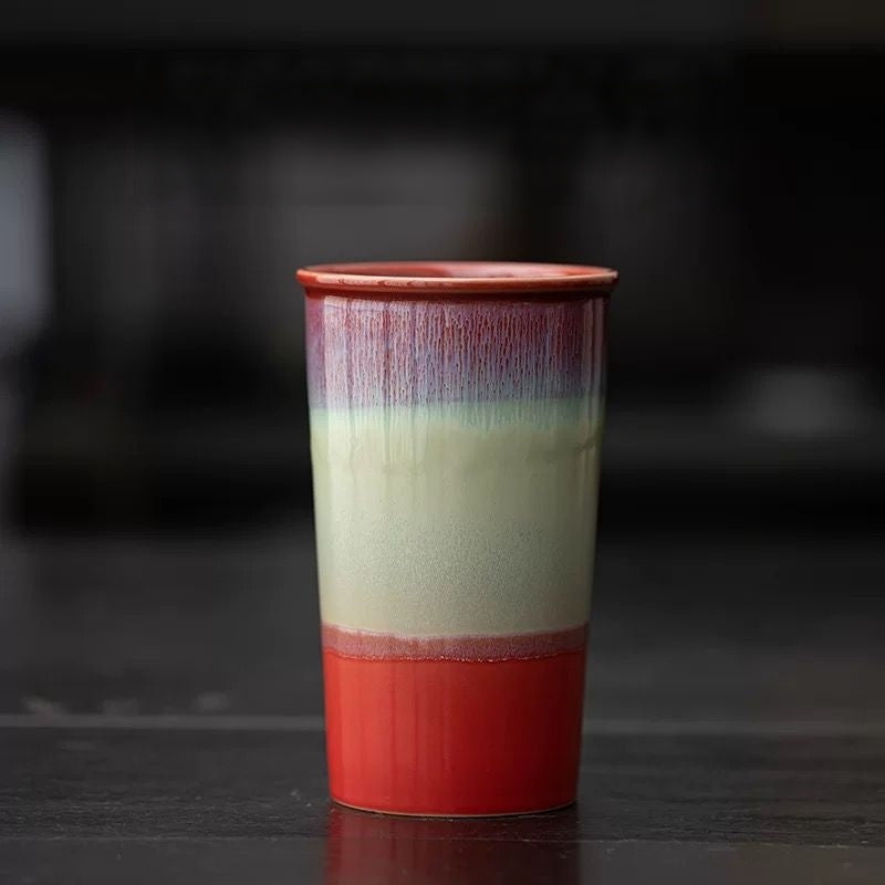 Flow Ceramic Cola & Milk Cup 380ml : Red - Seekcase