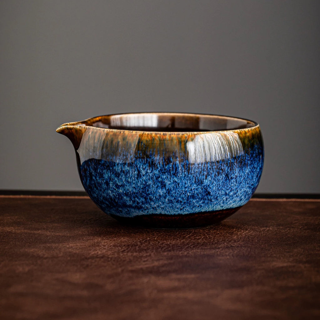 Starry Night Spouted Matcha Bowl 460ml : Blue - Seekcase