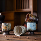 Artisan Hand-Painted Stemmed Sake Cup 210ml : - Seekcase