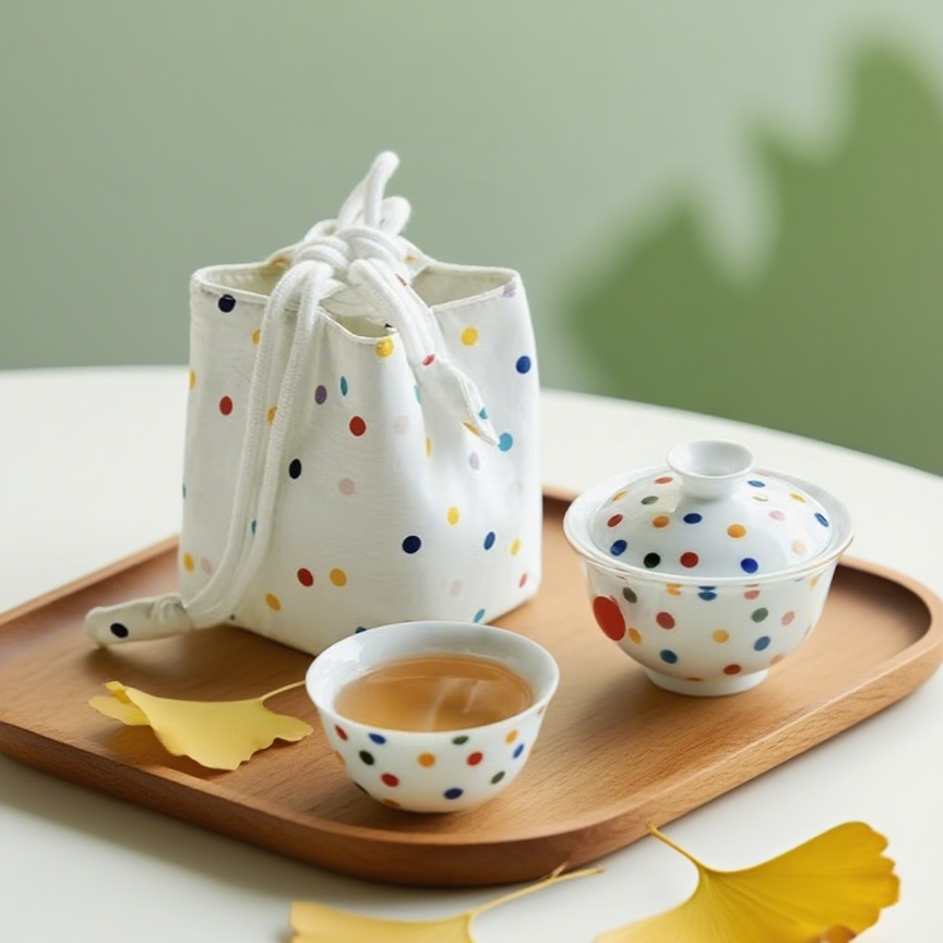 Polka-Dot Portable Office Gaiwan Set : - Seekcase