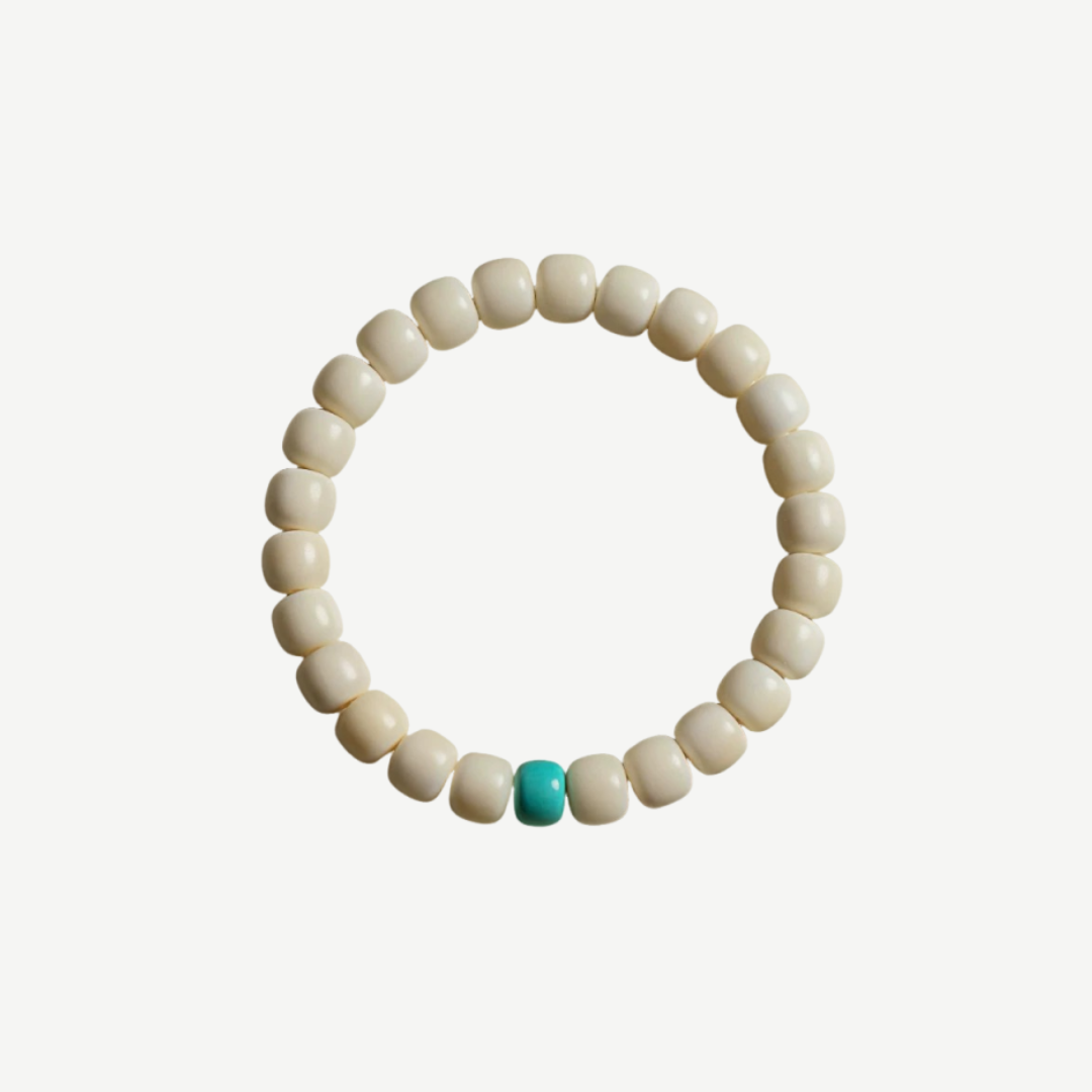 Enlightened Harmony Bracelet – Bodhi Seed & Gemstone Mala : Turquoise 7-8mm - Seekcase
