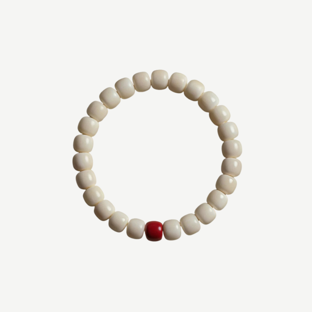 Enlightened Harmony Bracelet – Bodhi Seed & Gemstone Mala : Cinnabar 7-8mm - Seekcase