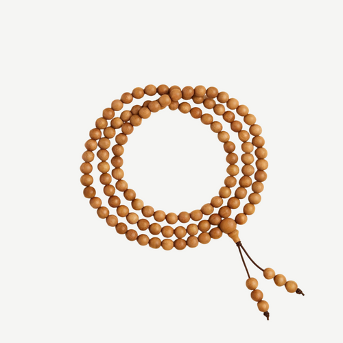 108-Bead Guardian Mala – Sinking Mysore Sandalwood Purification Strand : - Seekcase