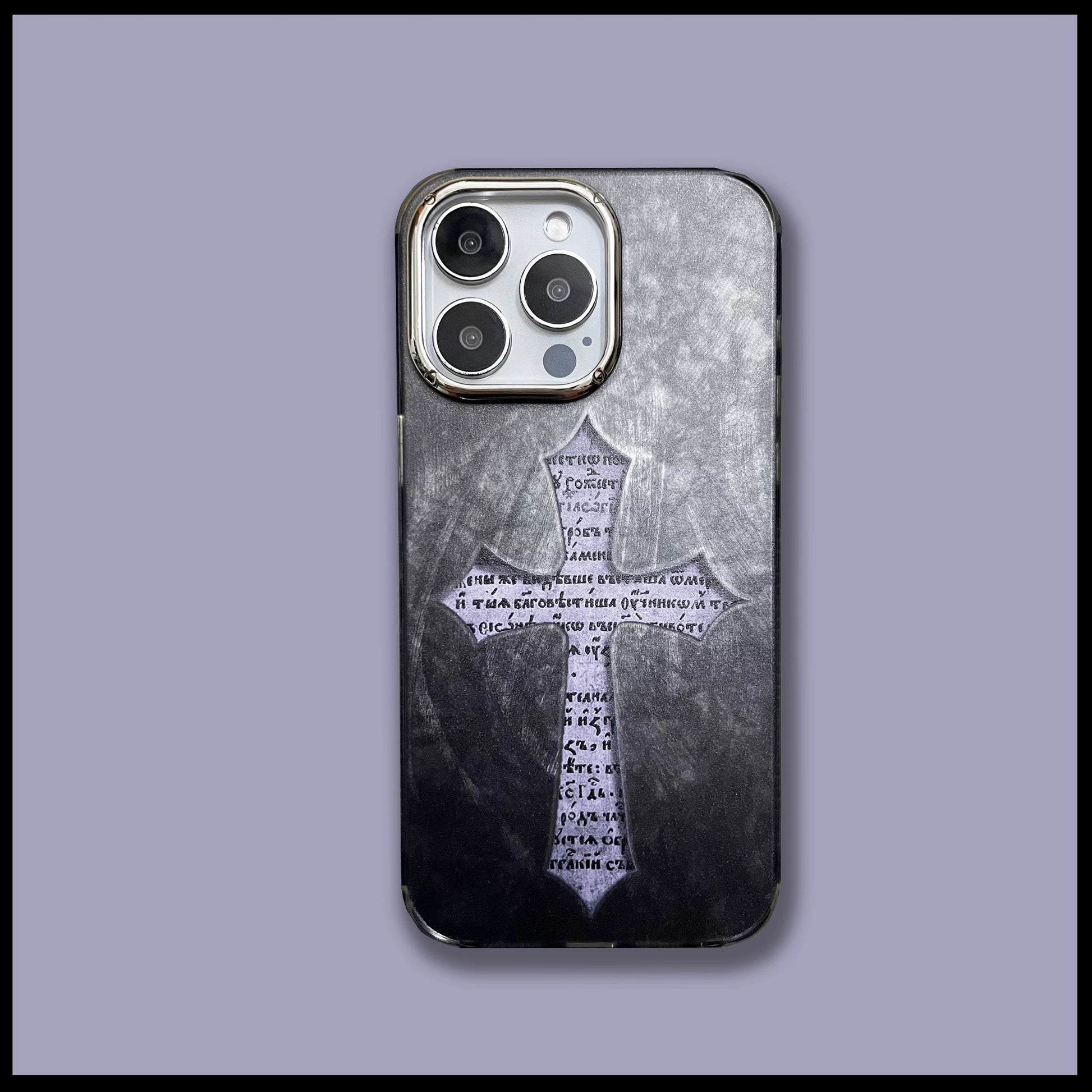 Gothic Chrome Hearts Cross iPhone Case | Shockproof Full Protection for iPhone 11-16 : - Seekcase