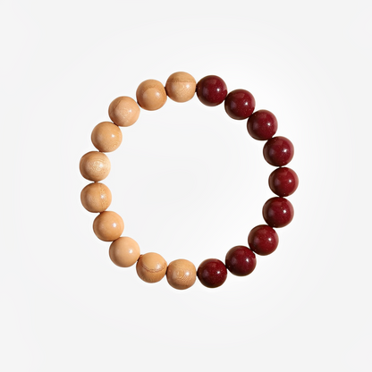 Cinnabar & Peach Wood Bracelet : - Seekcase