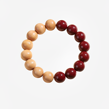 Cinnabar & Peach Wood Bracelet : - Seekcase