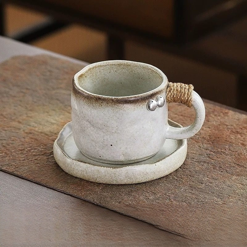 The Relic Handcrafted Cup & Saucer Set 250ml : White - Seekcase