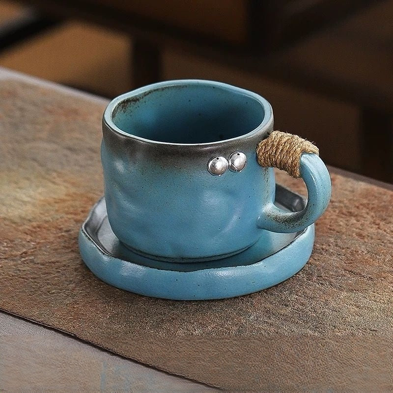 The Relic Handcrafted Cup & Saucer Set 250ml : Blue - Seekcase