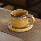 The Relic Handcrafted Cup & Saucer Set 250ml : Yellow - Seekcase