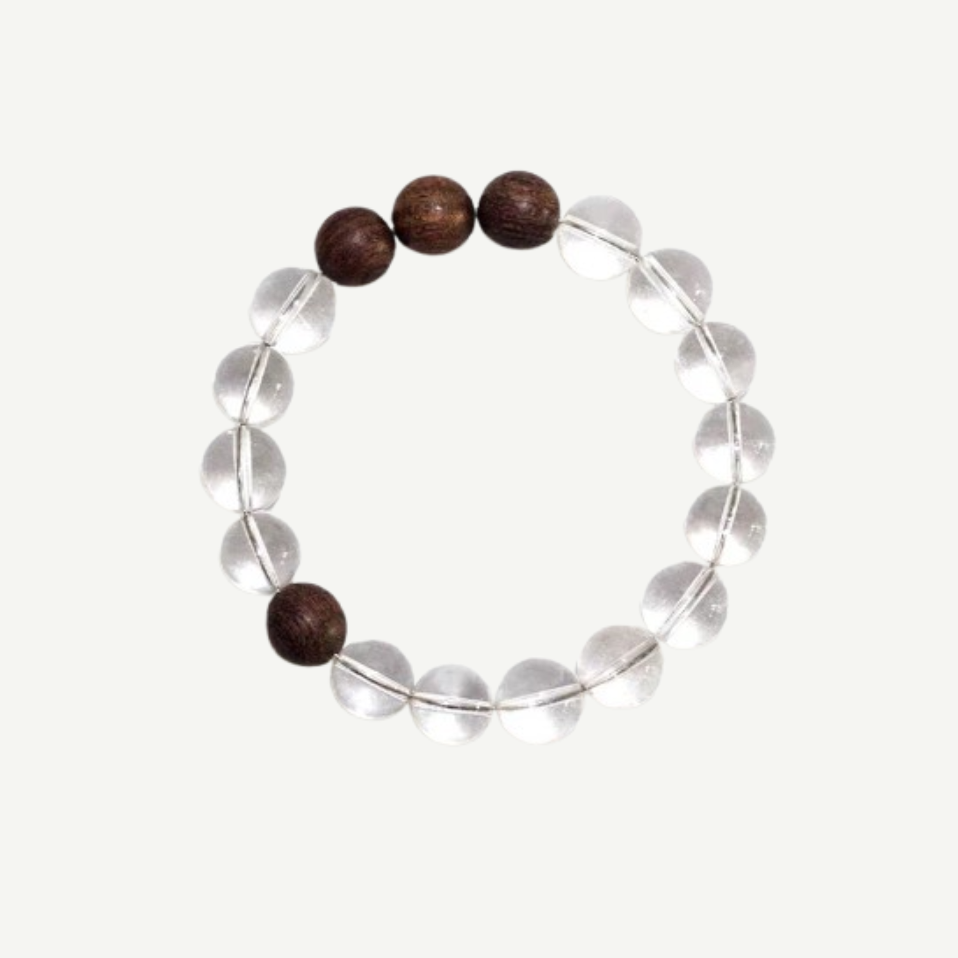 Clear Quartz & Sandalwood Clarity Bracelet : - Seekcase