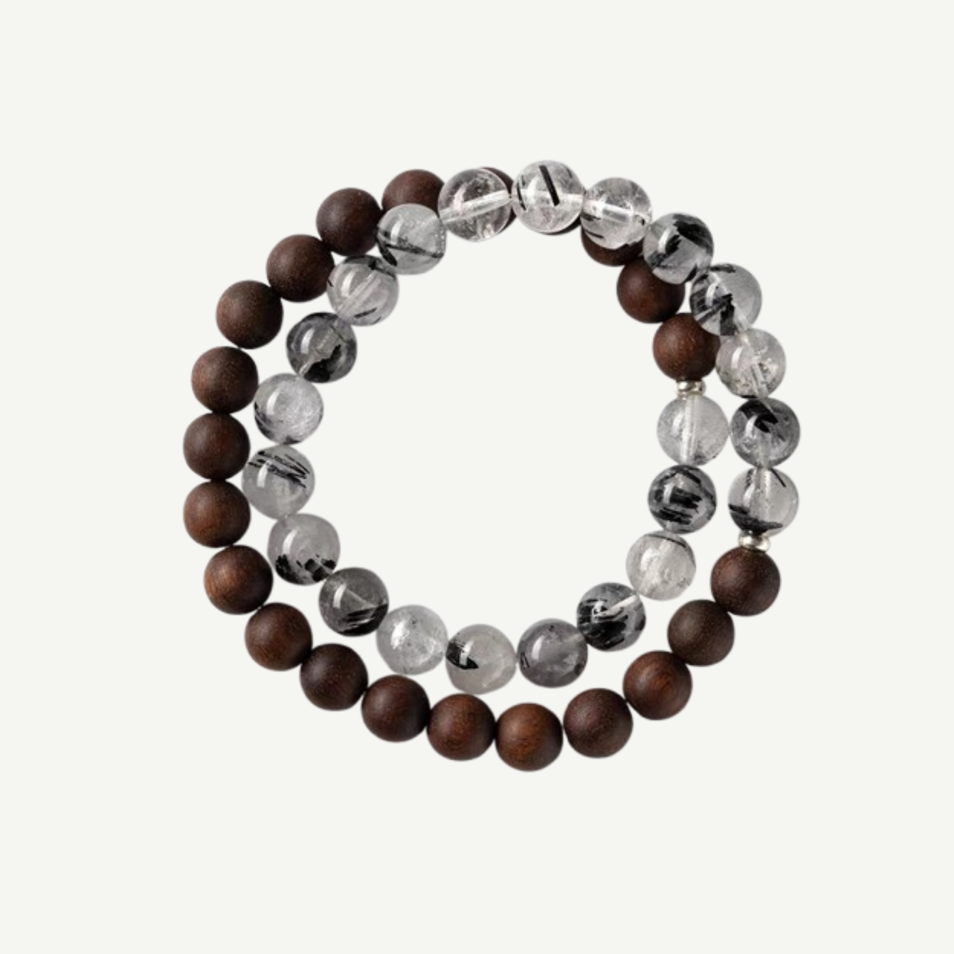 Black Rutilated Quartz & Agarwood Strength Bracelet : - Seekcase