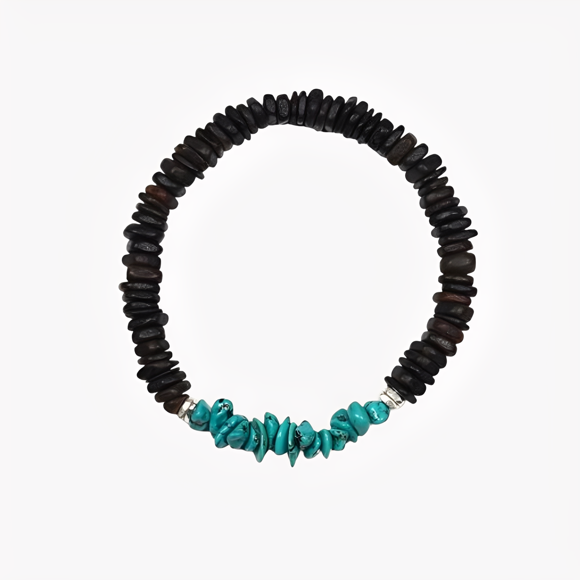 Agarwood & Turquoise Harmony Bracelet : - Seekcase