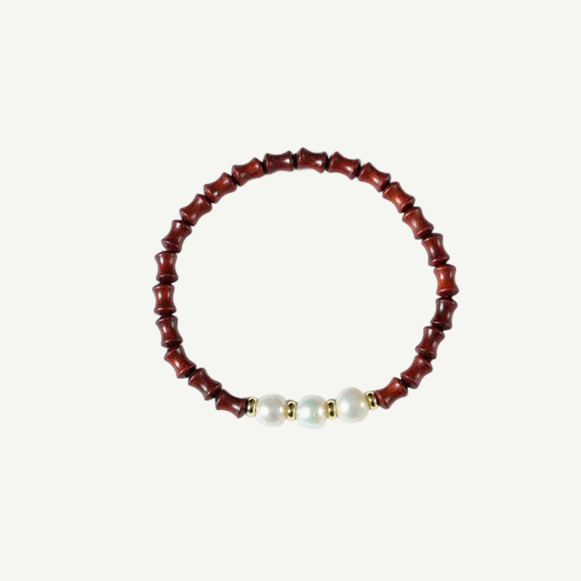 Purple Sandalwood Pearl Bamboo Knot Bracelet : - Seekcase