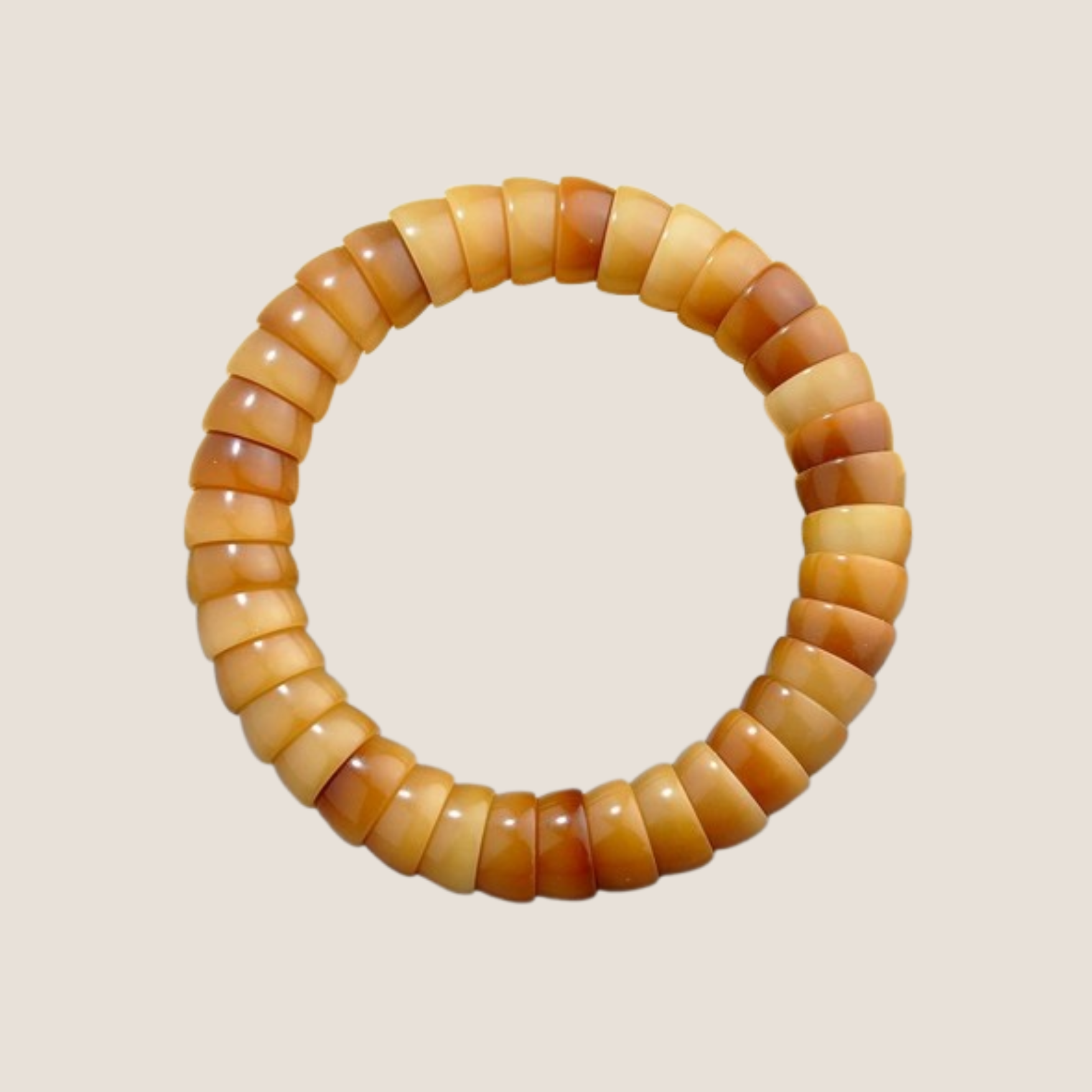 Tibetan-style Bevel-cut Bodhi Seed Bracelet : Cookie - Seekcase