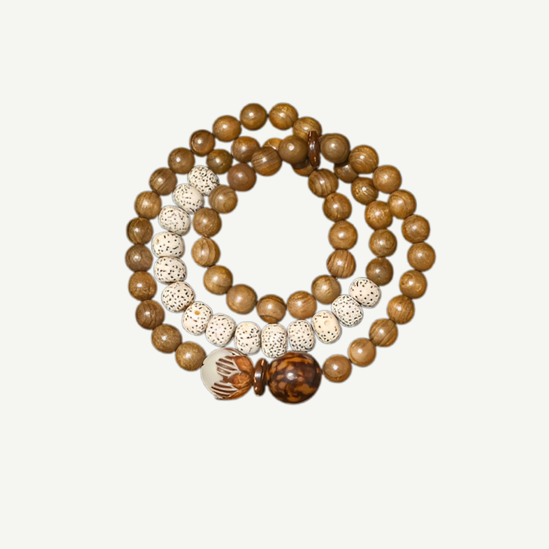 Starry Moon Bodhi & Black Sandalwood Zen Bracelet : - Seekcase