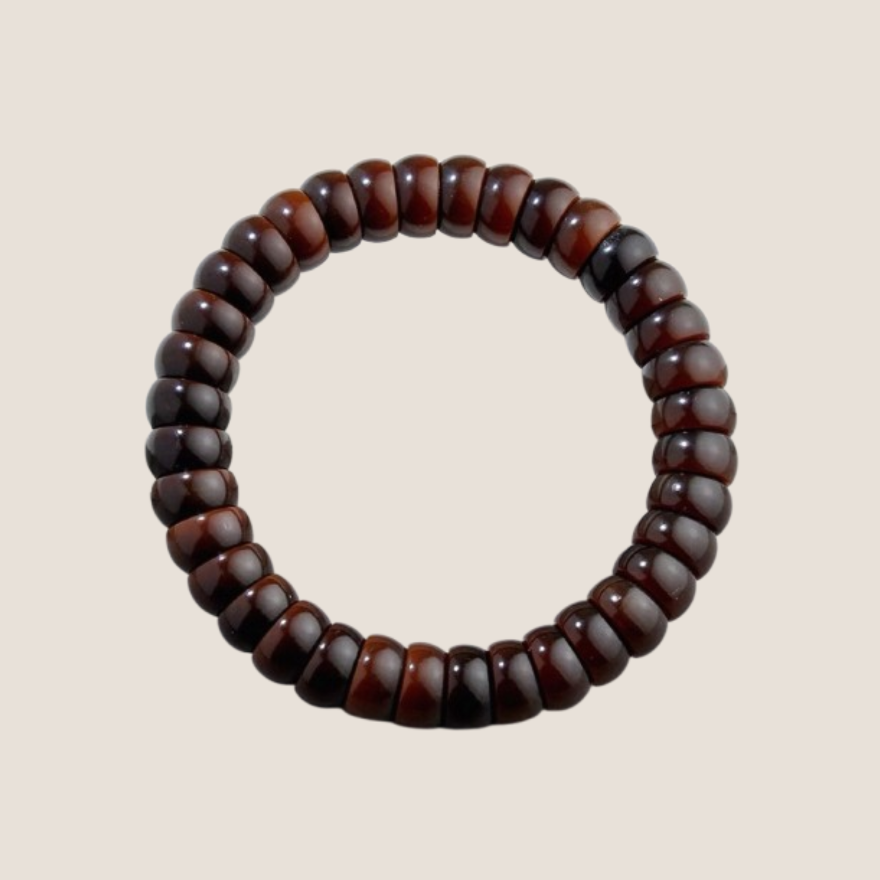Tibetan-style Bevel-cut Bodhi Seed Bracelet : Chocolate - Seekcase