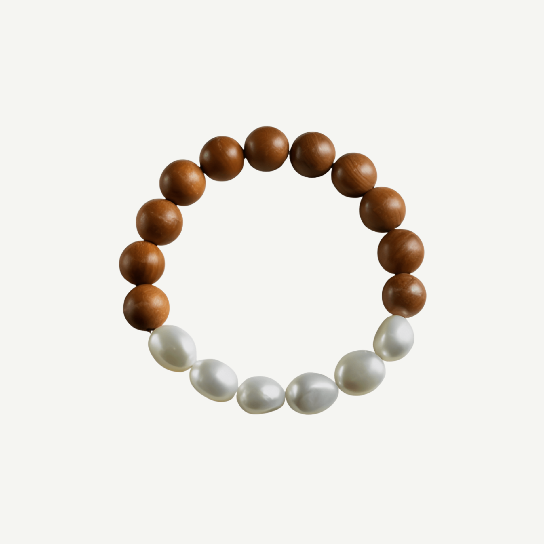 Peach Wood Pearl Bracelet : - Seekcase
