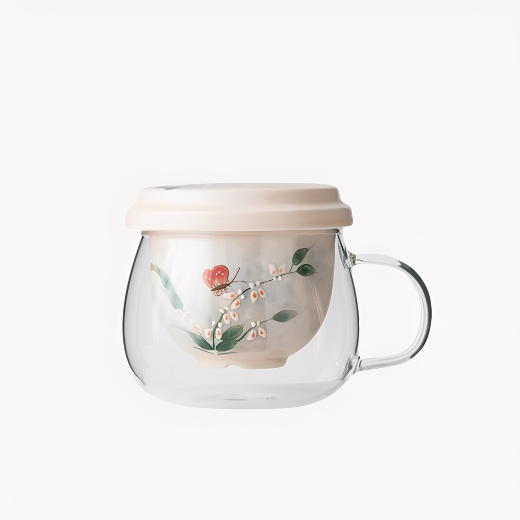 Butterfly Flower All-in-One Tea Mug : - Seekcase