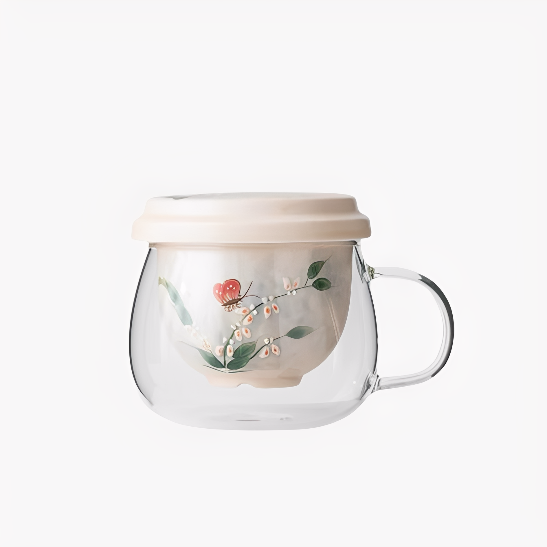 Butterfly Flower All-in-One Tea Mug : - Seekcase
