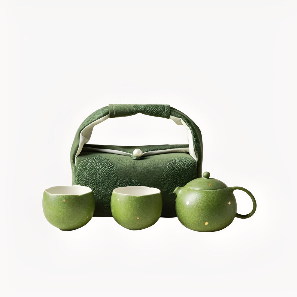 Green Citrus Portable Office Tea Set : - Seekcase