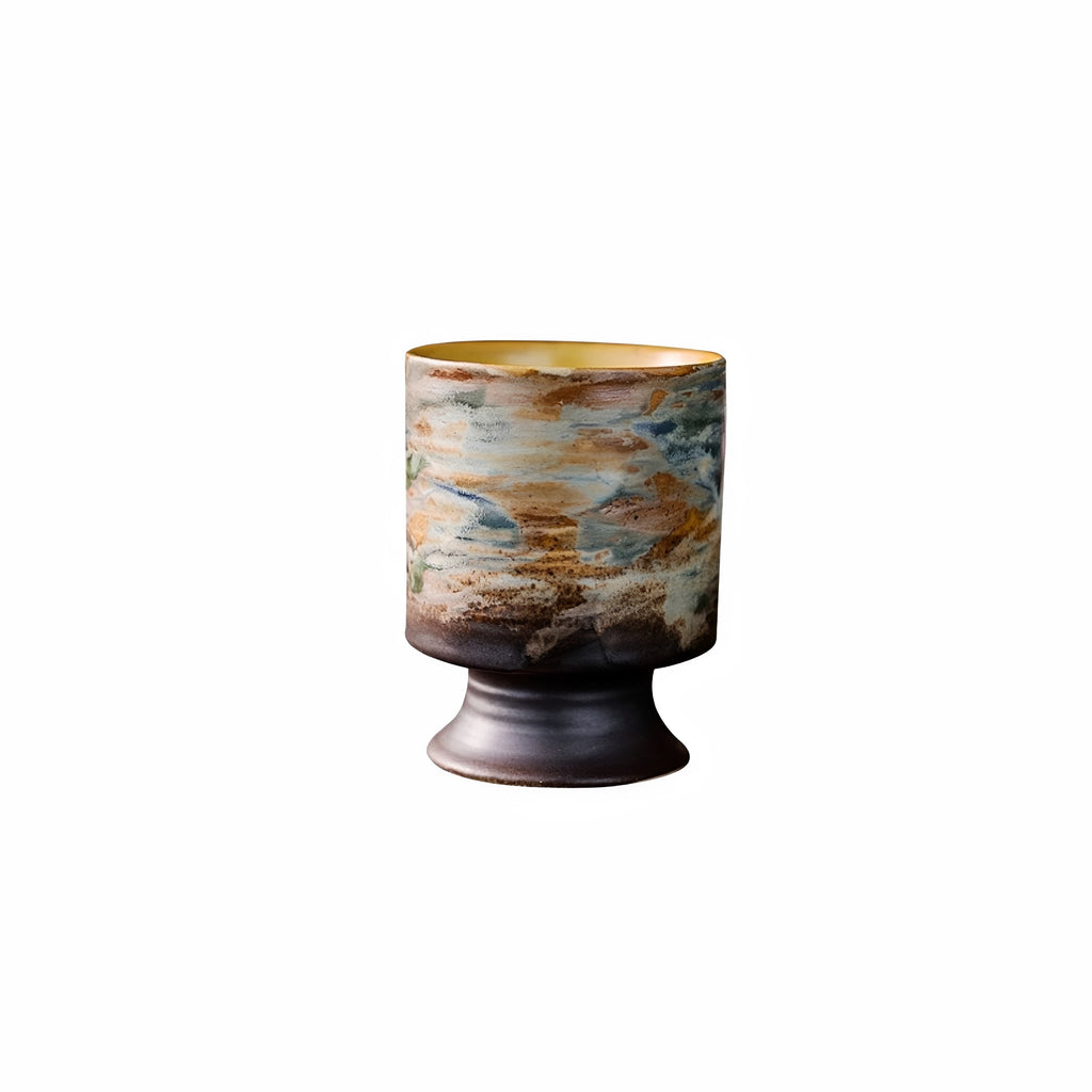 Artisan Hand-Painted Stemmed Sake Cup 210ml : - Seekcase