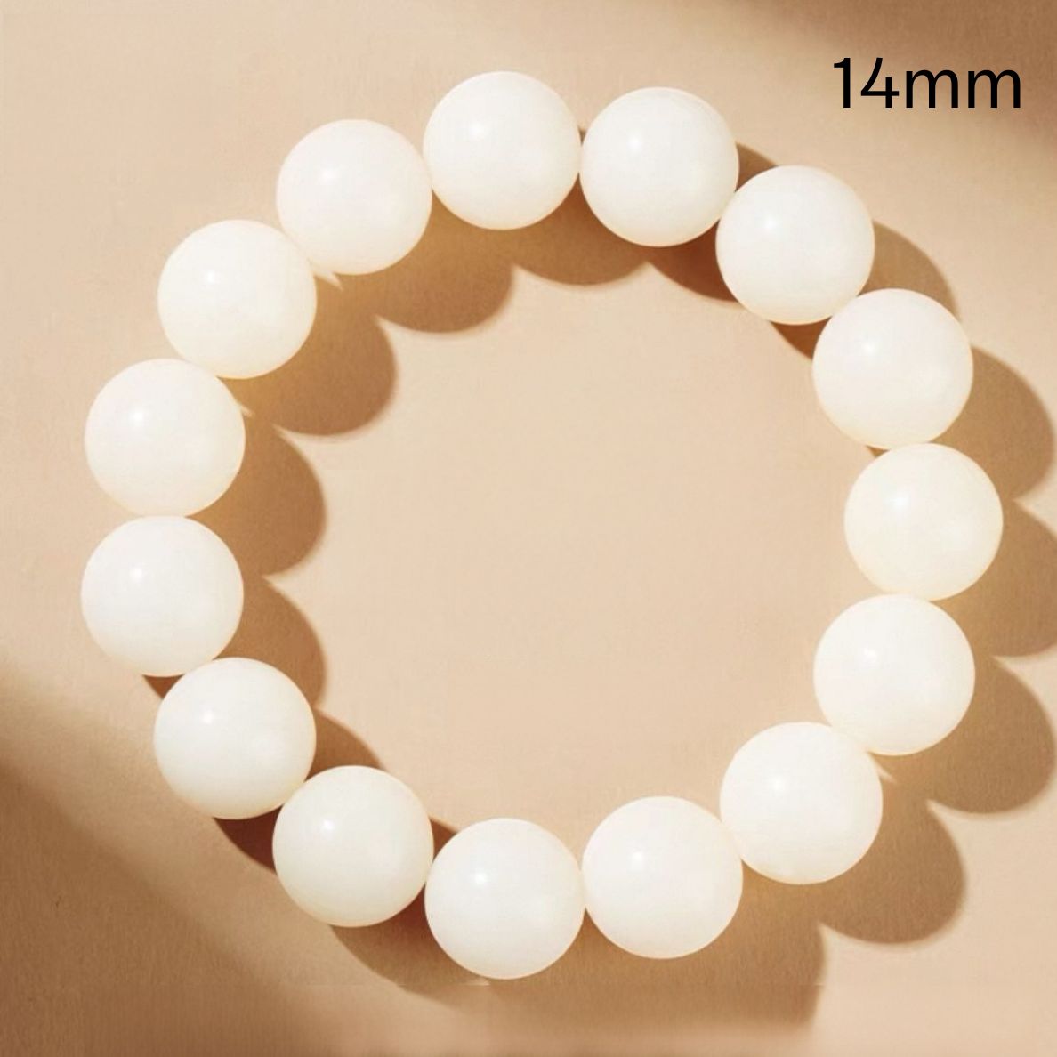 White Harmony Mala – Sinking Bodhi Clarity Bracelet : White 14mm - Seekcase