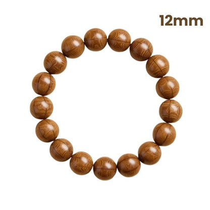 Zen Six Paths Wood Prayer Beads – Buddhist Mala Bracelet for Meditation & Balance : Brown 12mm - Seekcase