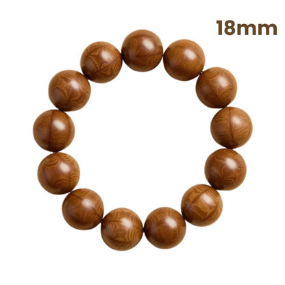 Zen Six Paths Wood Prayer Beads – Buddhist Mala Bracelet for Meditation & Balance : Brown 18mm - Seekcase