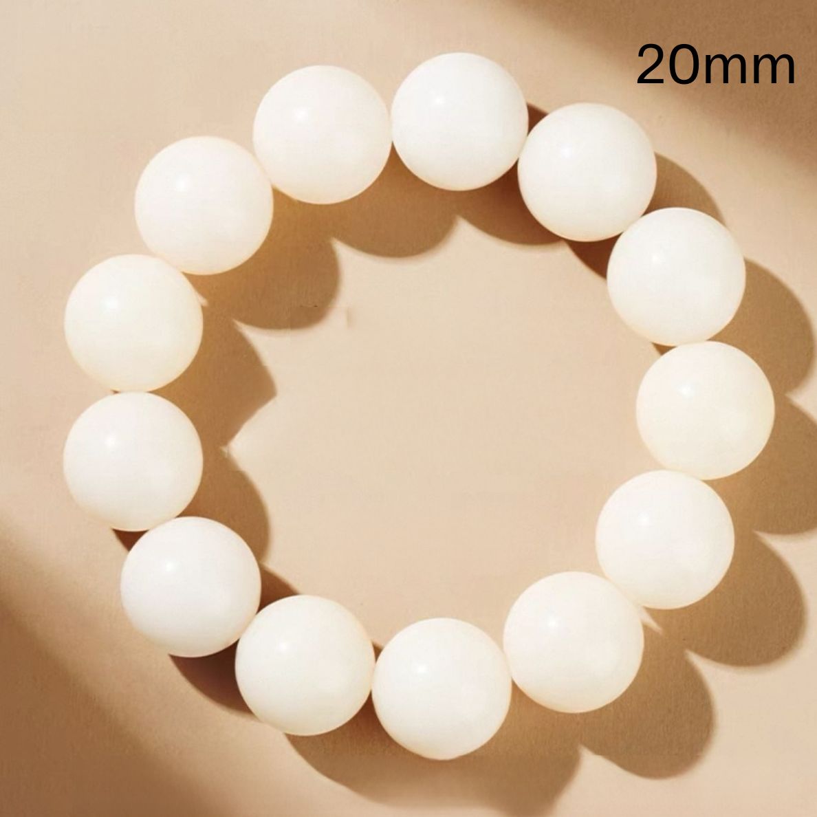 White Harmony Mala – Sinking Bodhi Clarity Bracelet : White 20mm - Seekcase