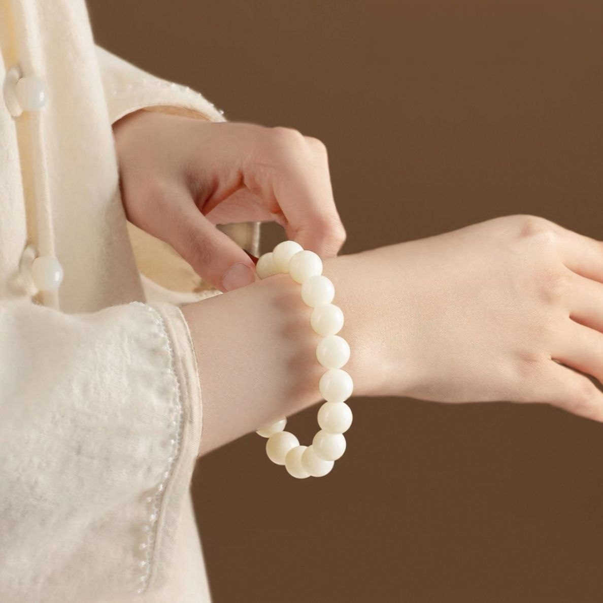White Harmony Mala – Sinking Bodhi Clarity Bracelet : - Seekcase