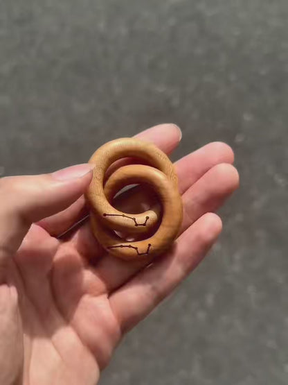 Peach Wood Meditation Rings